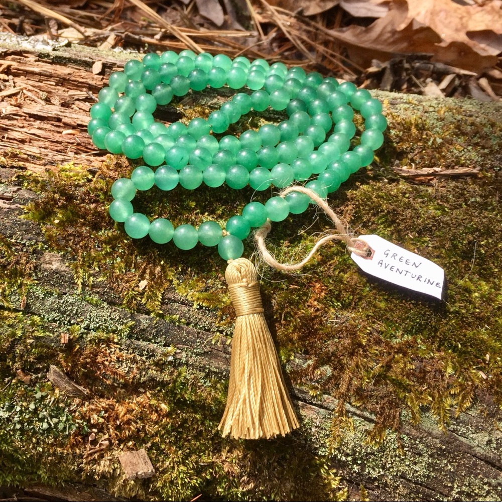 Beautiful Handmade Green Aventurine Mala Necklace